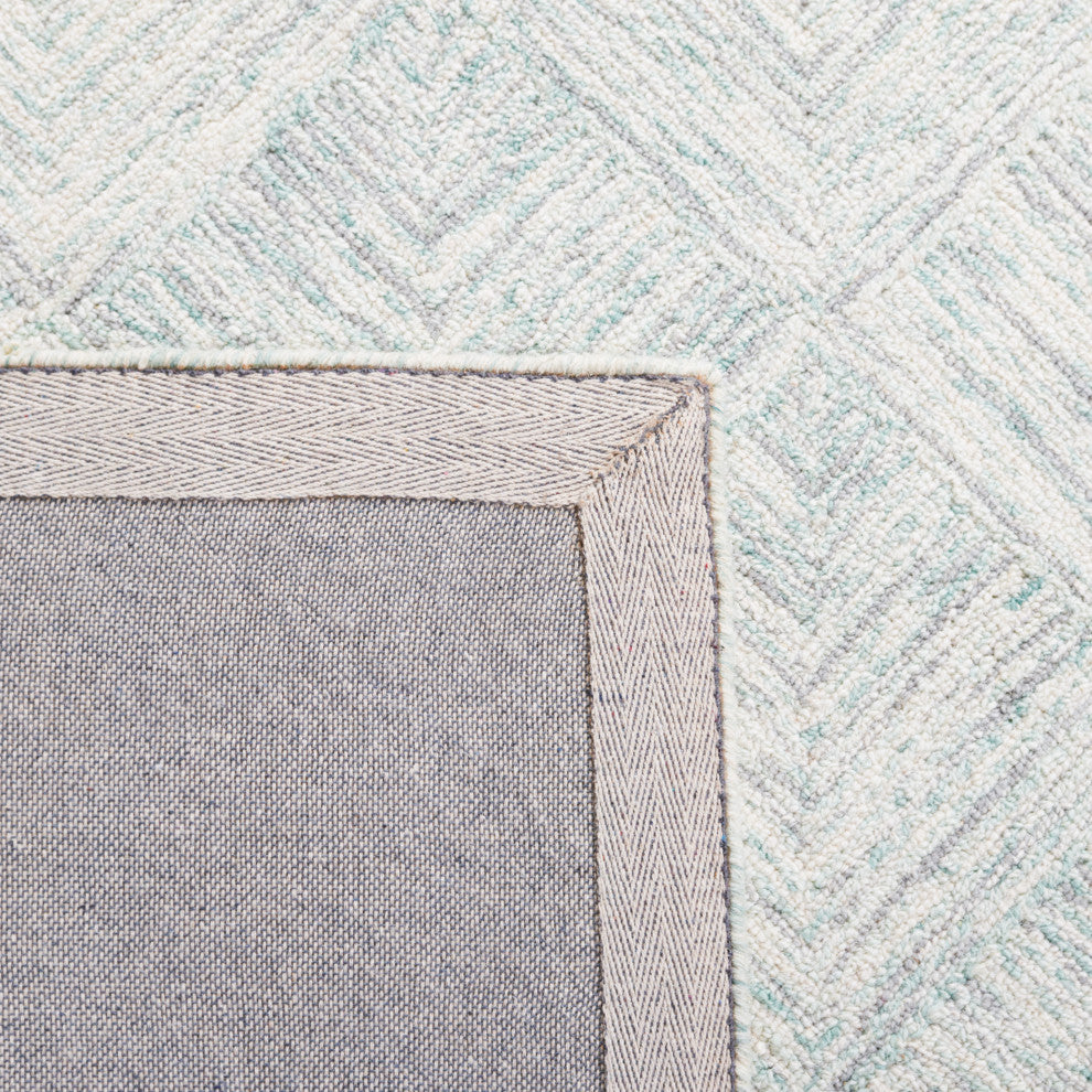 Safavieh Couture Abstract Collection, ABT428 Rug, Grey/Turquoise, 8'x10'