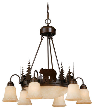 Bozeman 9L Bear Chandelier Burnished Bronze