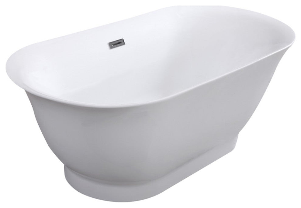 ARIEL 67" Acrylic Freestanding Bathtub Polished Chrome and Overflow Drain