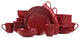 Stone Lain Sam Porcelain 32 Piece Dinnerware Set, Red
