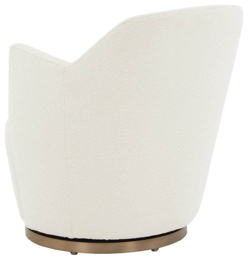 Safavieh Couture Christian Boucle Swivel Accent Chair, Ivory