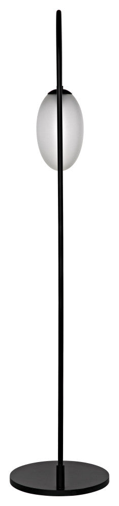 Swan Floor Lamp, Black Steel