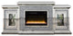 Benzara BM269596 Fireplace/2 Storage Doors and Beveled Mirror Framing, Silver
