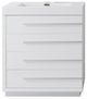 Bailey 30" Single Bathroom Vanity, Gloss White With White Polymarble Top