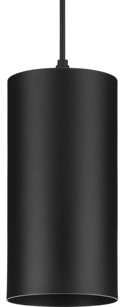 Cylinder 6" 1-Light LED Modern Outdoor Pendant Hanging Light, Black