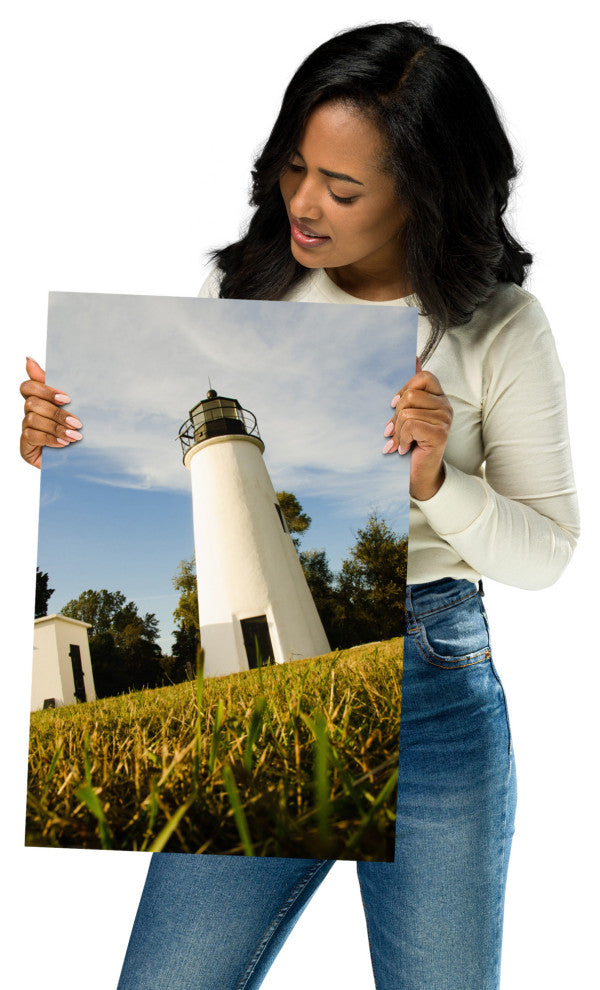 Turkey Point Lighthouse Landscape Photo Unframed Wall Art Print, 12" X 18"