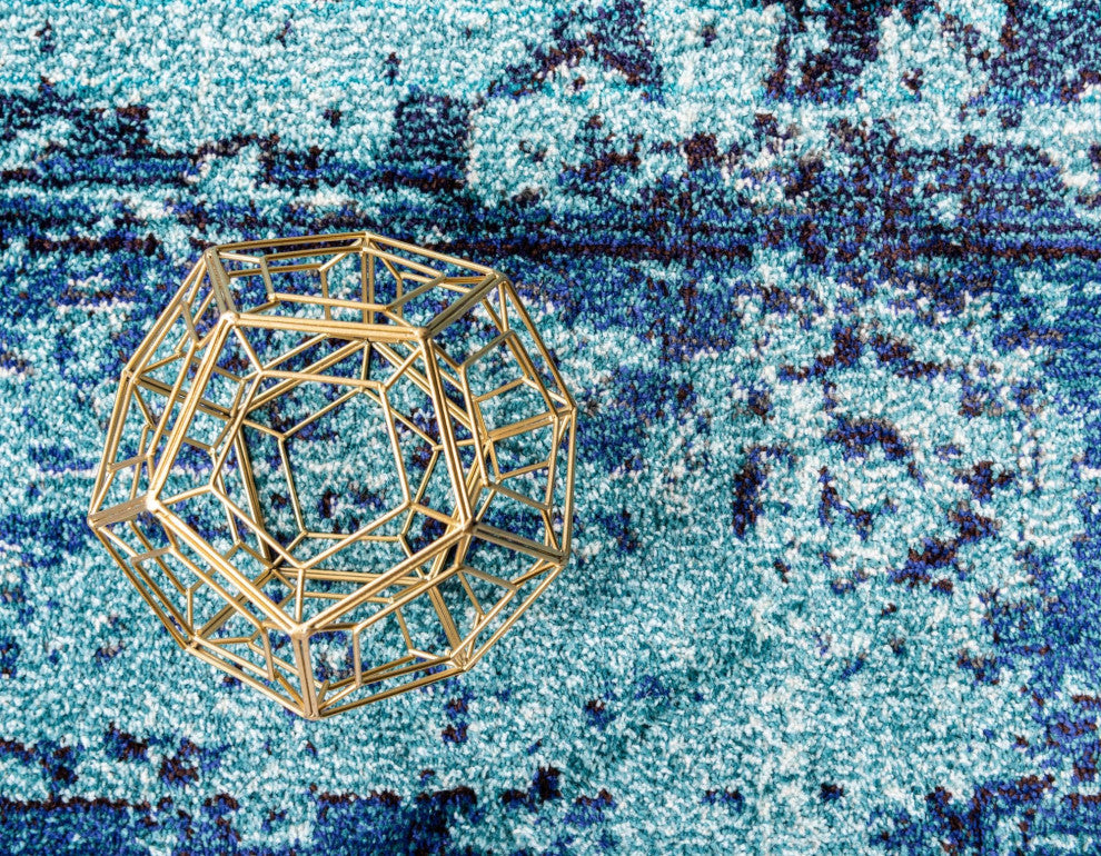 Rug Unique Loom Medici Turquoise Rectangular 3' 3 x 5' 3