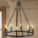 Ring Iron Rustic Farmhouse LED Chandelier, 8-Light