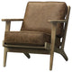 Albert PU Leather Accent Chair - Nubuck Chocolate Brown