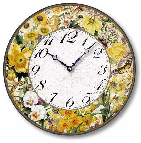 Vintage-Style 12  Inch Nature's Golden Gems Wall Clock