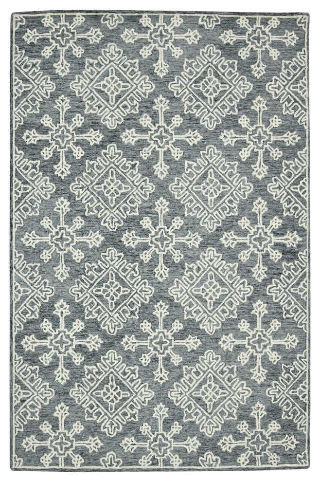 Boscage Penswick Area Rug, Dark Gray, 8' x 11', Geometric