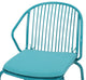 Sarah Outdoor Modern Iron Club Chair With Cushion, Set of 2, Matte Teal and Teal
