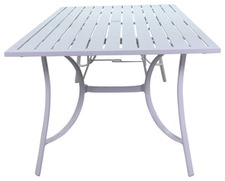 Courtyard Casual Santa Fe 84"x42" Rectangle Aluminum Dining Table, White