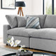 Commix Down Filled Overstuffed Boucle Fabric 4-Seater Sofa, Light Gray