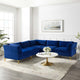 Sectional Sofa Set, Velvet, Blue Navy, Modern, Living Lounge Hotel Hospitality