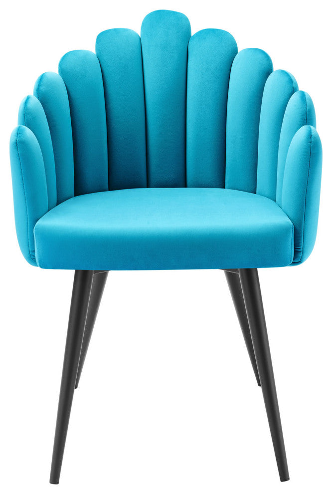 Vanguard Performance Velvet Dining Chair Set of 2, Black Blue
