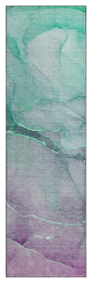 Premium Machine Washable Mayfield AMF508 Aloe 2'3" x 7'6" Runner Rug