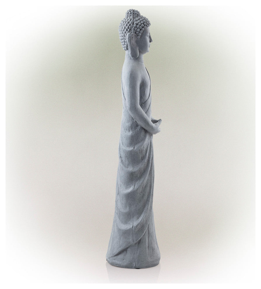 32" Tall Cement Standing Buddha Outdoor Garden Statue