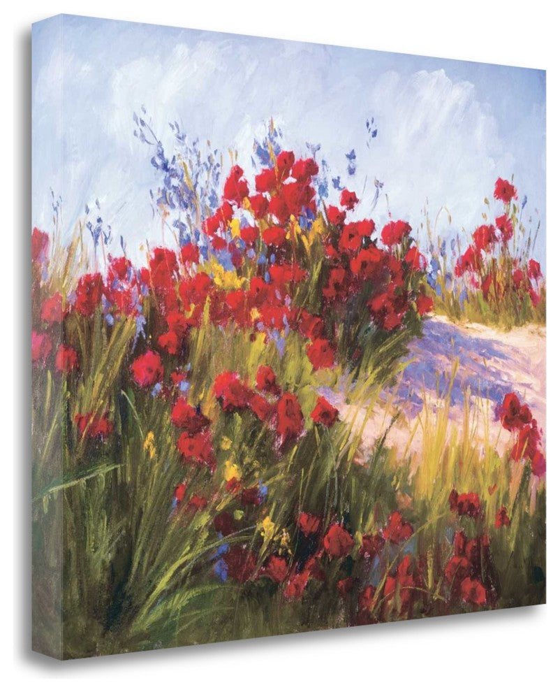 "Red Poppies And Wild Flowers" By Brigitte Curt, Giclee on Gallery Wrap Canvas