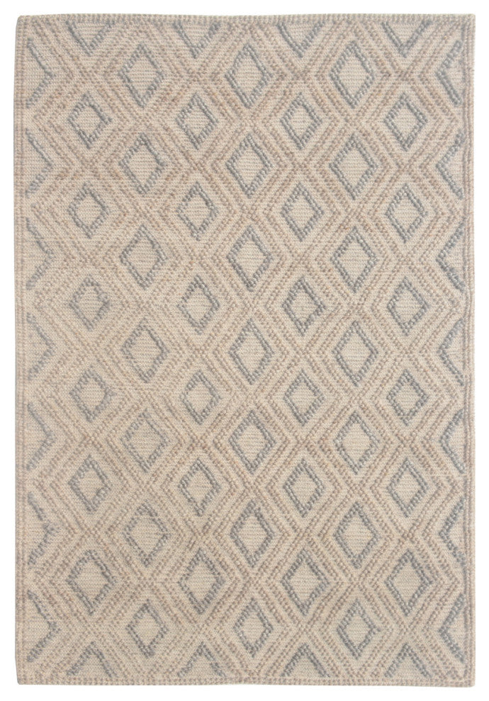 8"x11" Tan Gray Diamond Lattice Modern Area Rug