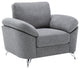 Villanelle Light Gray Linen Chair With Chrome Finish Legs