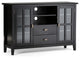 Artisan SOLID WOOD Tall TV Media Stand in Black For TVs up to 60 inches