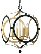 Odelle 4 Light Black and Gold Chandelier