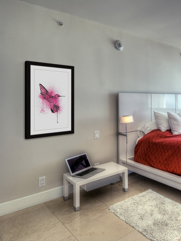 "Hummingbird Pink" Framed Painting Print
