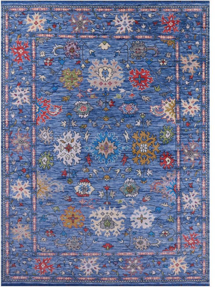 8' 11" X 12' 1" Hand-Knotted Turkish Oushak Wool Rug - Q14953