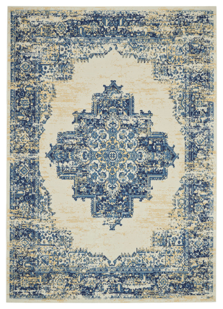 Nourison Grafix 7' x 10' White Vintage Indoor Area Rug