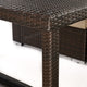 GDF Studio Santa Maria Outdoor Dining Sofa Set With Aluminum Frame, Multi-Brown/Beige