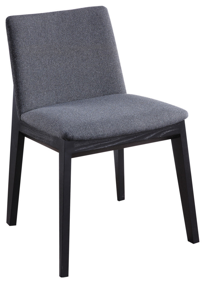 Mid - Century Modern Deco Ash Dining Chair Charcoal - M2 - Grey