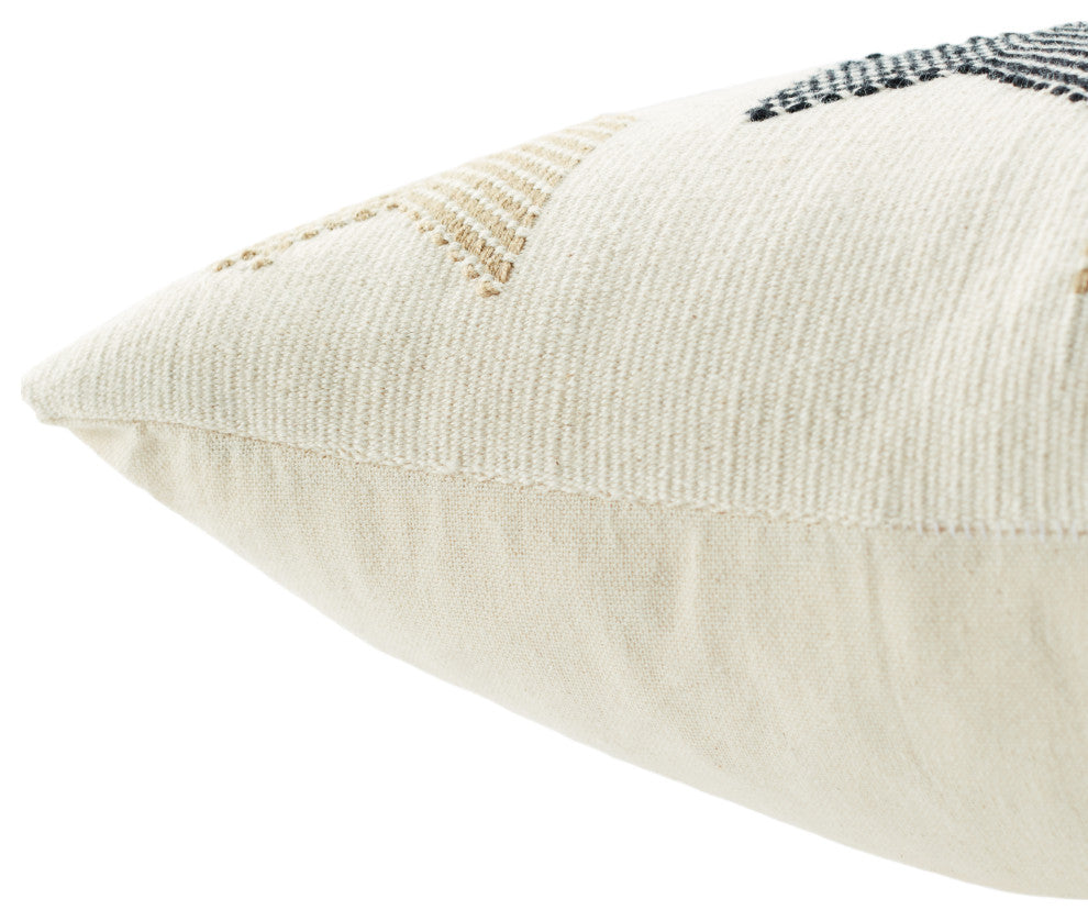 Jaipur Living Longkhum Tribal Cream/Black Down Pillow 18" Square