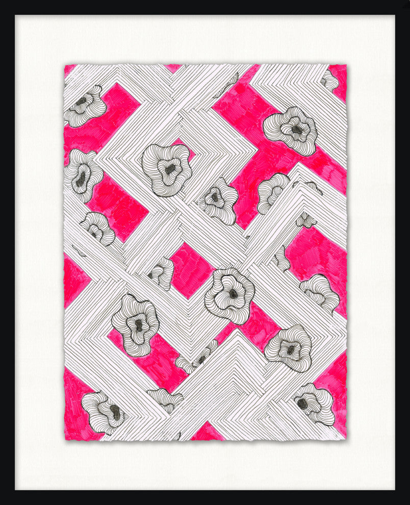 Black And White And Red All Over 2, Giclee Reproduction Artwork