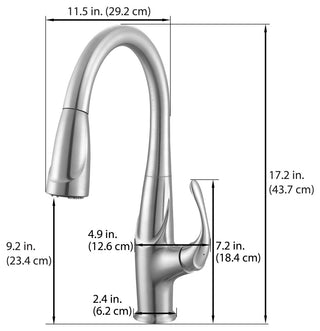 Eliya Single Handle Pull-Down Kitchen Faucet, Brushed Nickel
