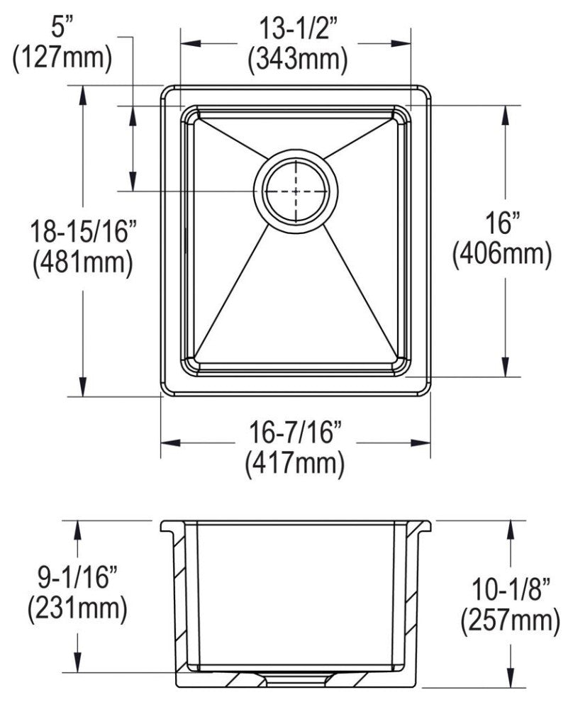 SWU1517WH Elkay Fireclay 16-7/16" Undermount Bar Sink, White