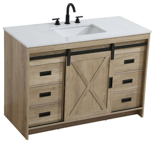 Home Living 48" Single Bathroom Vanity, Natural Oak