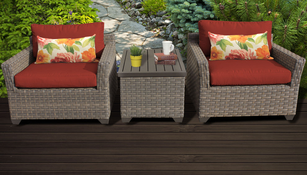 Monterey 3 Piece Outdoor Wicker Patio Furniture Set 03a