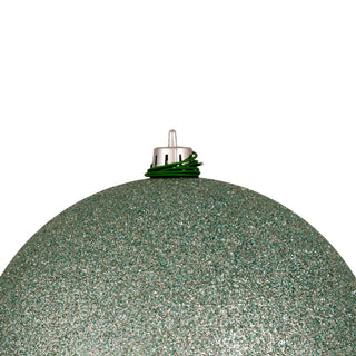 Vickerman N591040Dg 4" Frosty Mint Glitter Ball Ornament, 6 Per Bag