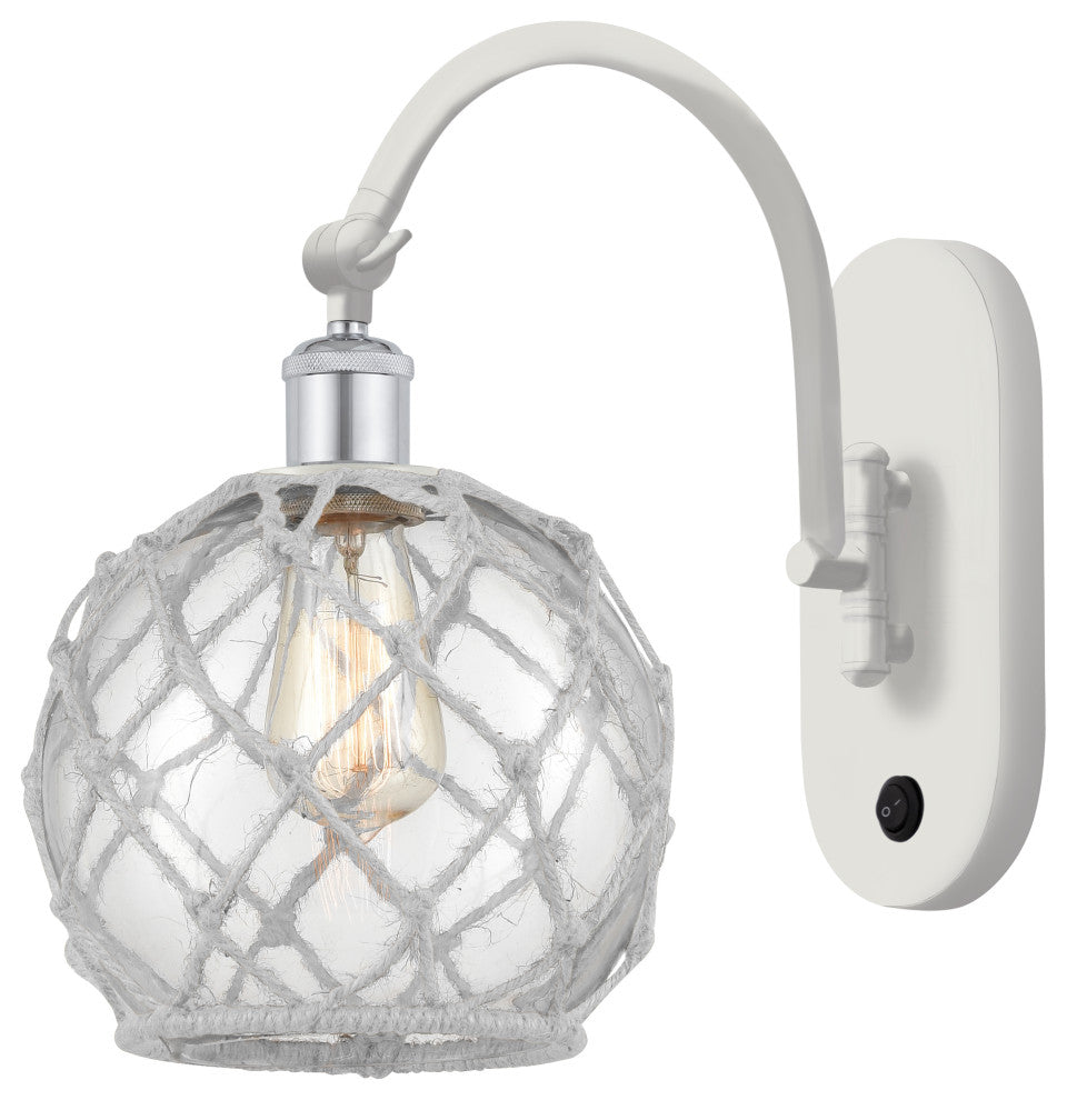 Innovations 518-1W-WPC-G122-8RW-LED 1-Light Sconce, White and Polished Chrome