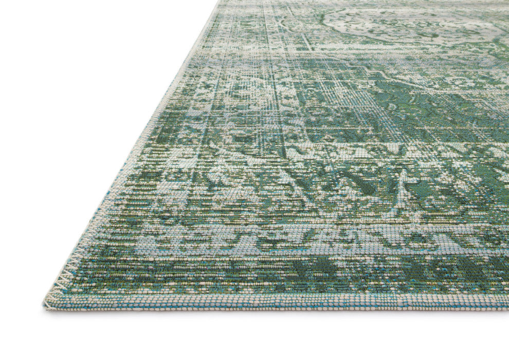 Mika In/out Area Rug by Loloi, Green/Mist, 1'6"x1'6" Sample Swatch