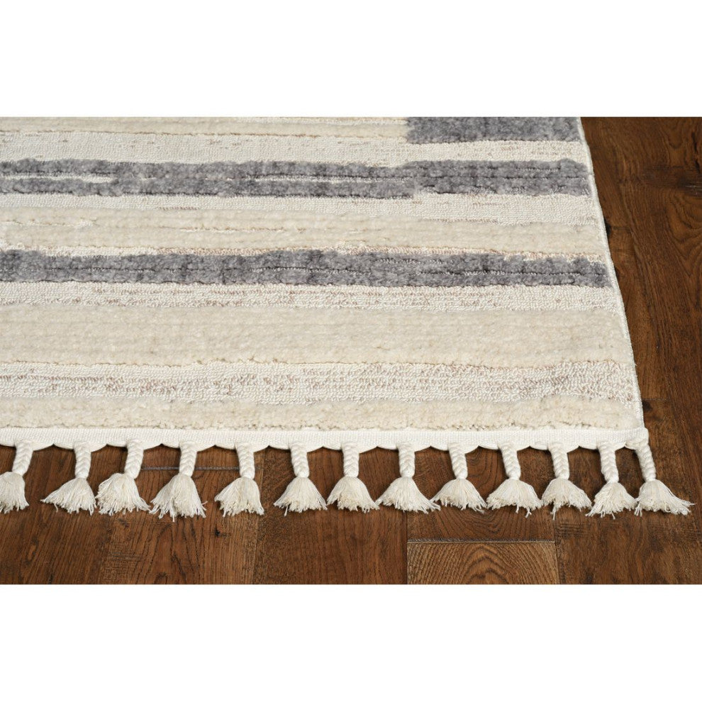 KAS Willow 1106 Ivory Gray Landscape Area Rug, 12'x15'