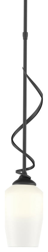 Flora Down Light Mini Pendant, Black, Opal Glass