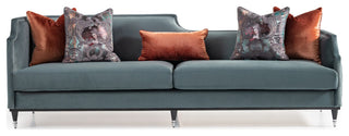 La Francaise Velvet Mansion Sofa Azure/Black
