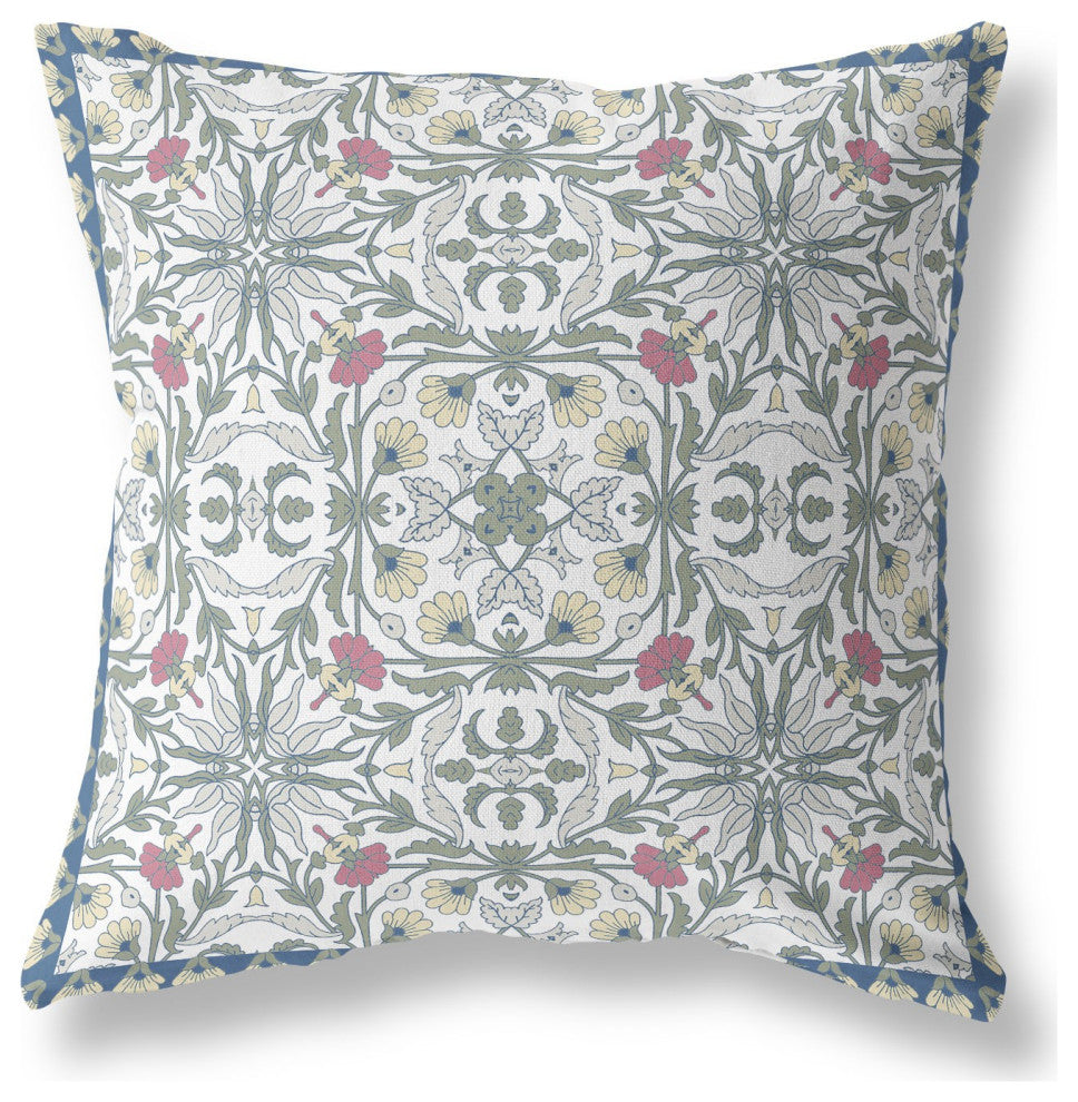 20 Pink Sage Paisley Indoor Outdoor Throw Pillow