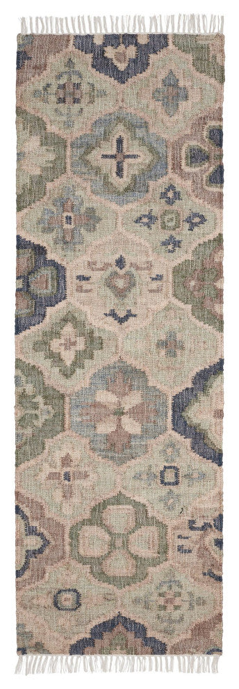 Dash & Albert Pali Blue Handwoven Jute Rug, Blue, Runner-2'6" x 8'