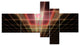 Pink on Black Laser Protective Grids, Abstract Canvas Print, 60"x32", 5 panels