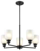 Amberle Collection 5 Light 24" Matte Black Chandelier