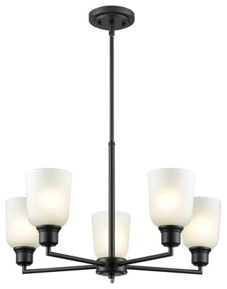 Amberle Collection 5 Light 24" Matte Black Chandelier