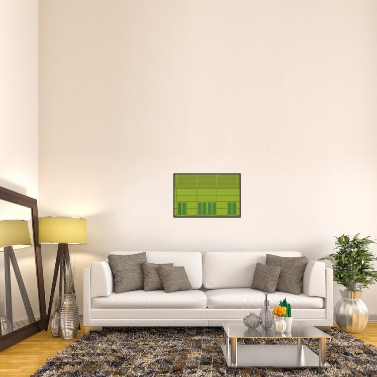 "Green Home" Framed Canvas Giclee by Jan Niezen, 31x21"